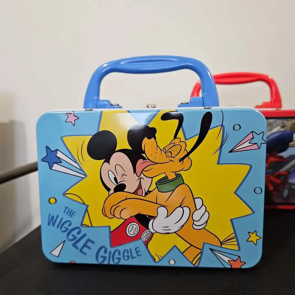 Lot of 4 collectible mini tin lunch boxes Disney Marvel Grogu Spider Man Mickey